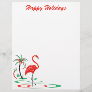 Lámina Navidades rojos Flamingo Holidays letterhead