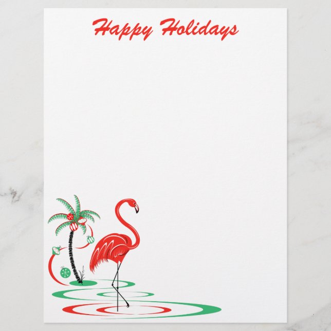 Lámina Navidades rojos Flamingo Holidays letterhead (Anverso)