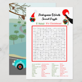 Lámina Navidades Rompecabezas portugués de búsqueda de pa