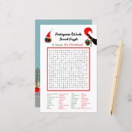 Lámina Navidades Rompecabezas portugués de búsqueda de pa