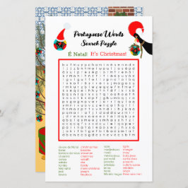Lámina Navidades Rompecabezas portugués de búsqueda de pa