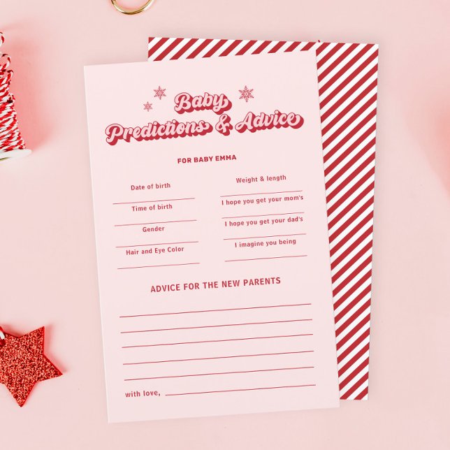 Lámina Navidades rosados Bebé ducha Predicciones Juego de (Subido por el creador)