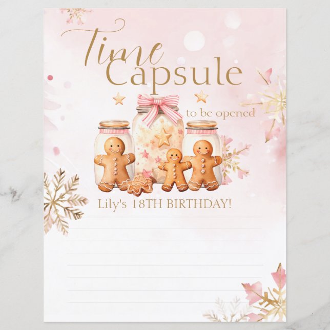 Lámina Navidades rosados de pan de jengibre Cápsula de cu (Anverso)