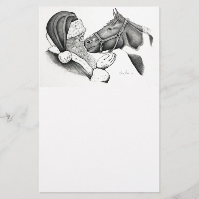 Lámina Navidades Santa y Paint Horse (Anverso)