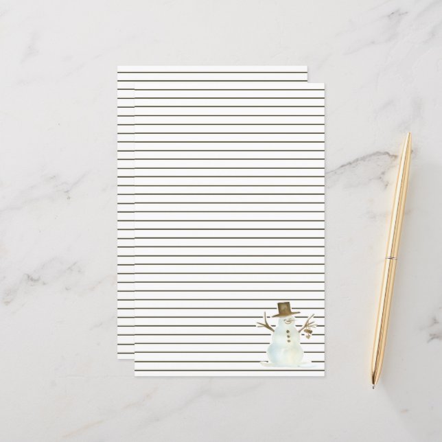 Lámina Navidades Snowman Brown añoraron feriado personali (Anverso/Reverso In Situ)