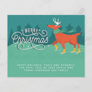 Lámina Navidades Stag Iceskating Carta Anual Personal