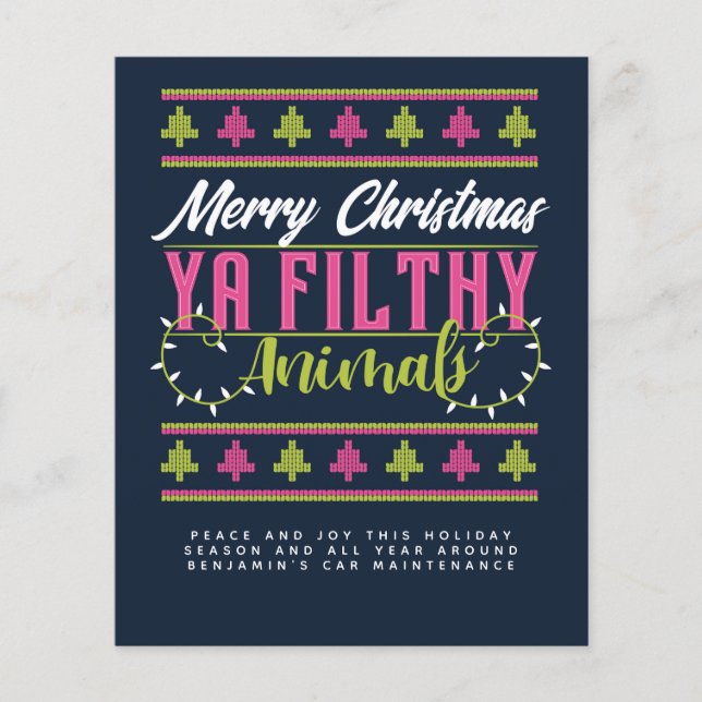 Lámina Navidades suéteres feos invitan a carta anual (Anverso)