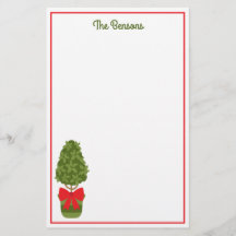 Navidades Topiary Personalized Stationery
