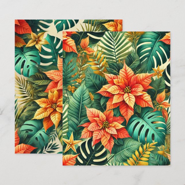 Lámina Navidades tropicales Papel de libro de historietas (Anverso / Reverso)