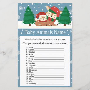 Lámina Navidades venados Bebés Animales Nombre Juego Duch