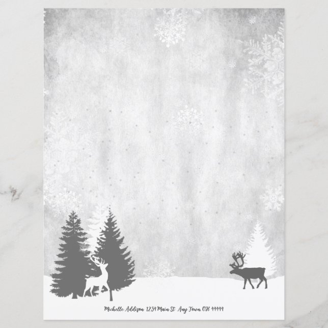 Lámina Navidades Winterscape Personaliza Stationery Paper (Anverso)