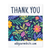 Navy Blue Elegant Floral Gracias Por Tu Orden