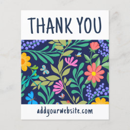 Lámina Navy Blue Elegant Floral Gracias Por Tu Orden