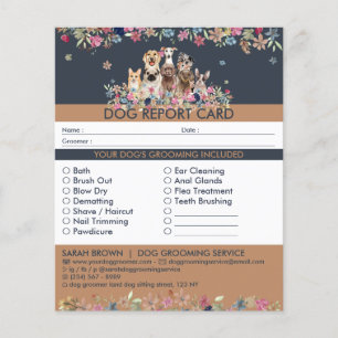 Lámina Navy Dogs sentado con flores abordando el informe