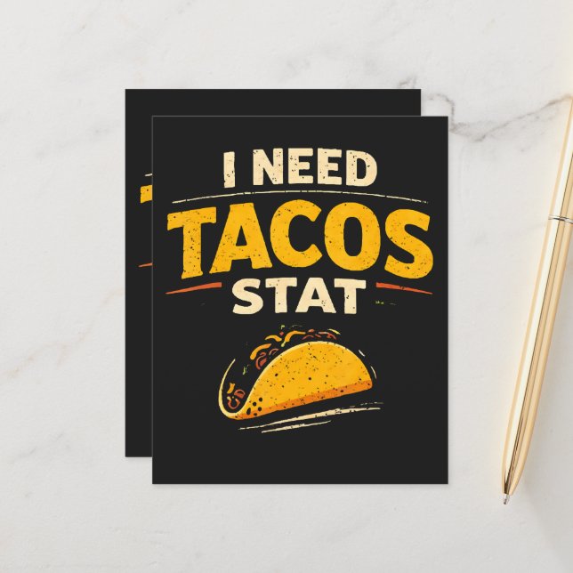 Lámina Necesito Tacos Ya (Anverso/Reverso In Situ)