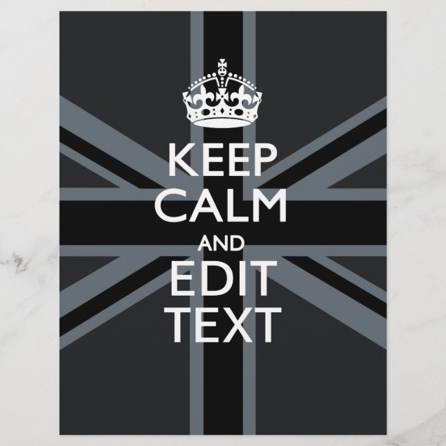 Lámina Negro sobre negro mantener la calma Unión personal (Anverso)