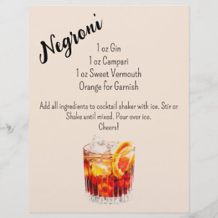 Lámina Negroni Bar Cart Rótulo