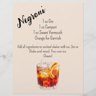 Lámina Negroni Bar Cart Rótulo