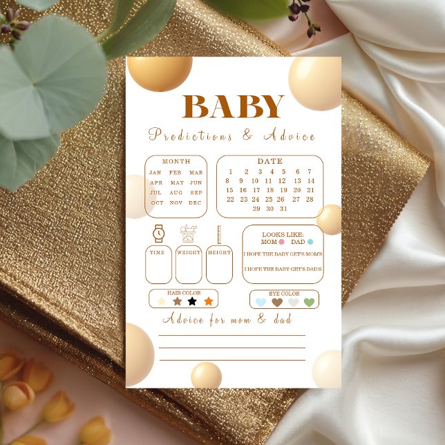 Lámina Neutral Gold Balloon Baby Predictions Advice (Subido por el creador)