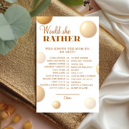 Lámina Neutral Gold Balloon Would She Rather Game