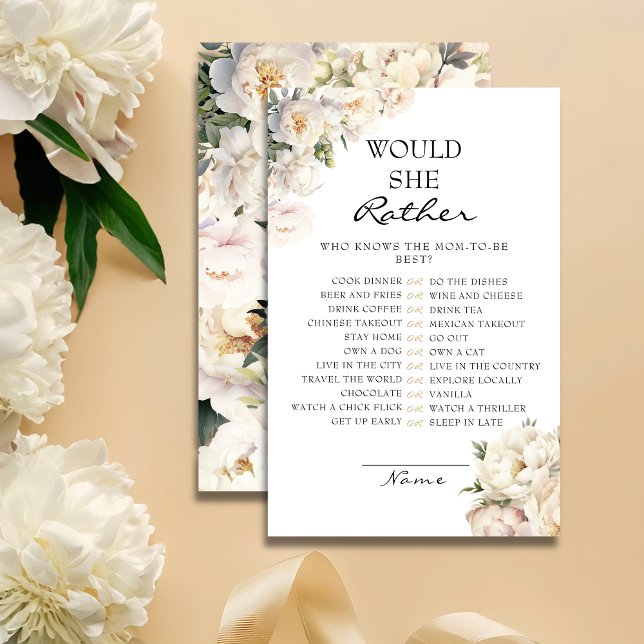 Lámina Neutral Ivory Peony Would She Rather Game Card (Subido por el creador)