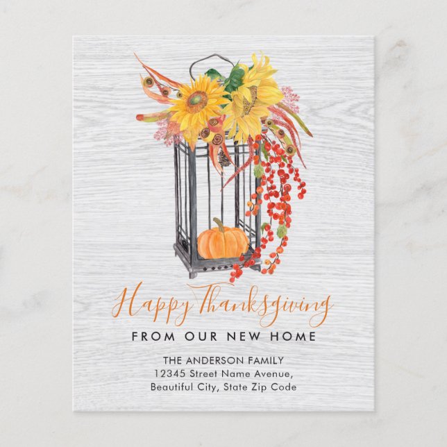 Lámina New Home Thanksgiving Pumpkin Moving Announcement (Anverso)