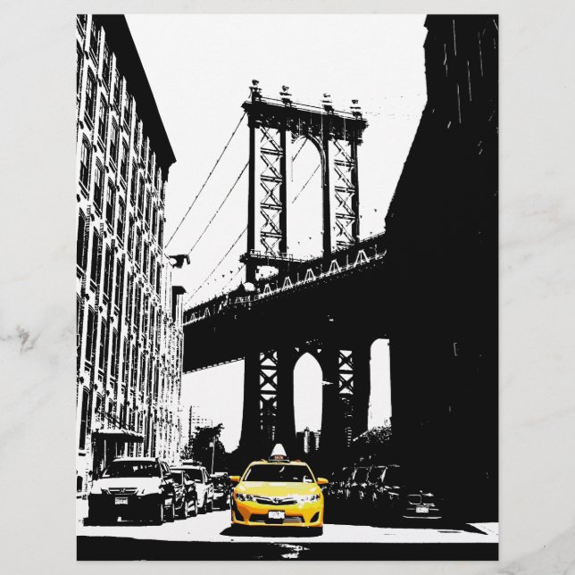 Lámina New York City Nyc Yellow Taxi Pop Art (Anverso)