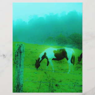 Lámina Niebla verde azulada Reto pintado pony Caballo