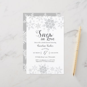 Lámina Nieve de invierno en ducha de novias enamorada