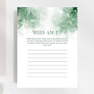 Lámina Nieve en amor Ducha de novia quién soy yo juego