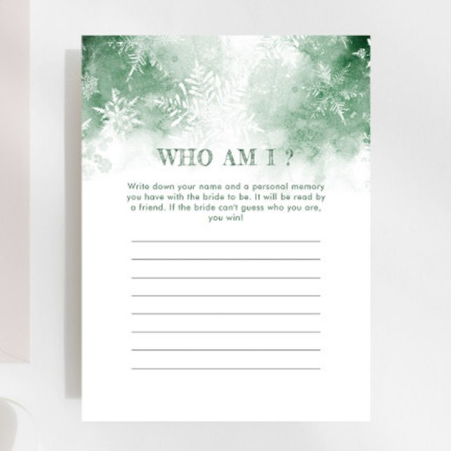 Lámina Nieve en amor Ducha de novia quién soy yo juego (Subido por el creador)