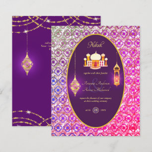 Lámina NIKAH - Invitación a la boda púrpura de la Mezquit