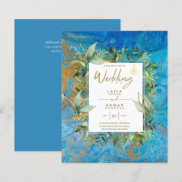 Lámina NIKAH - Invitaciones a la Boda Islámica de Oro Azu