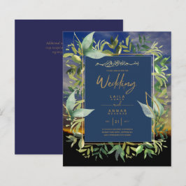 Lámina NIKAH - Invitaciones a la Boda Islámica de Oro Azu