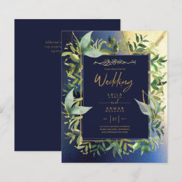 Lámina NIKAH - Invitaciones a la Boda Islámica de Oro Azu