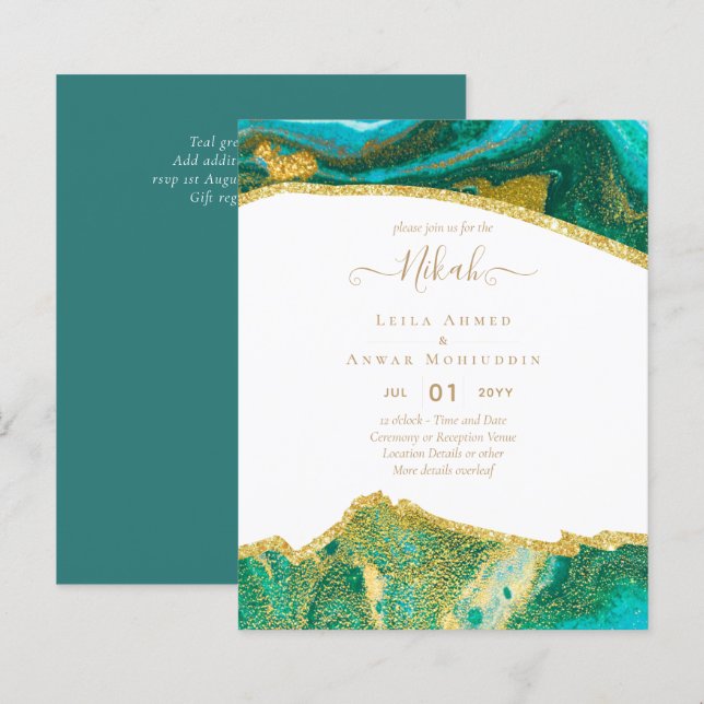 Lámina NIKAH - Invitaciones de boda con presupuesto de Ág (Anverso / Reverso)