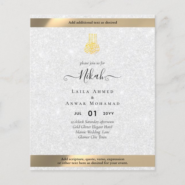 Lámina NIKAH - Mosca caligráfica de invitación a la boda  (Anverso)