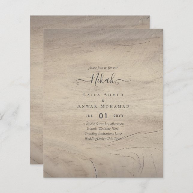 Lámina NIKAH - Personalizado de Invitaciones a la Boda Is (Anverso / Reverso)