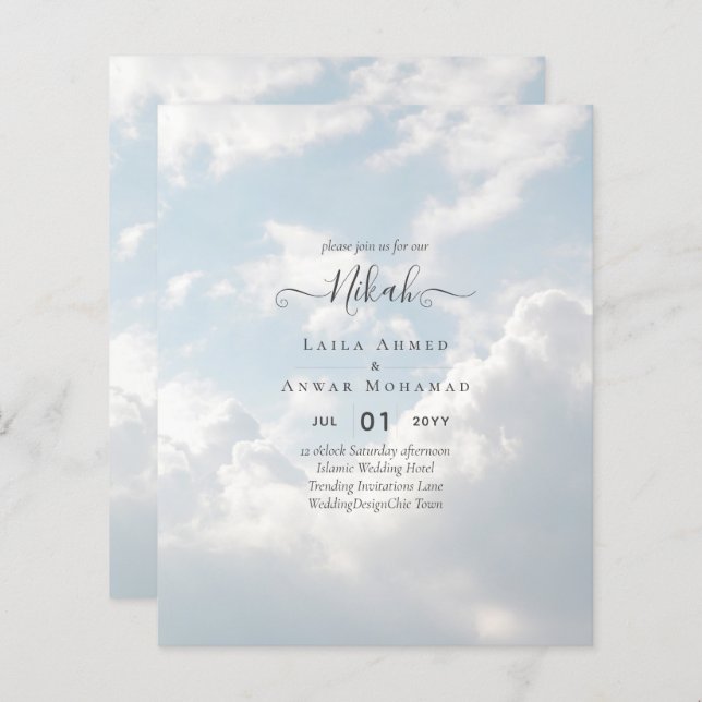 Lámina NIKAH - Personalizado de Invitaciones a la Boda Is (Anverso / Reverso)