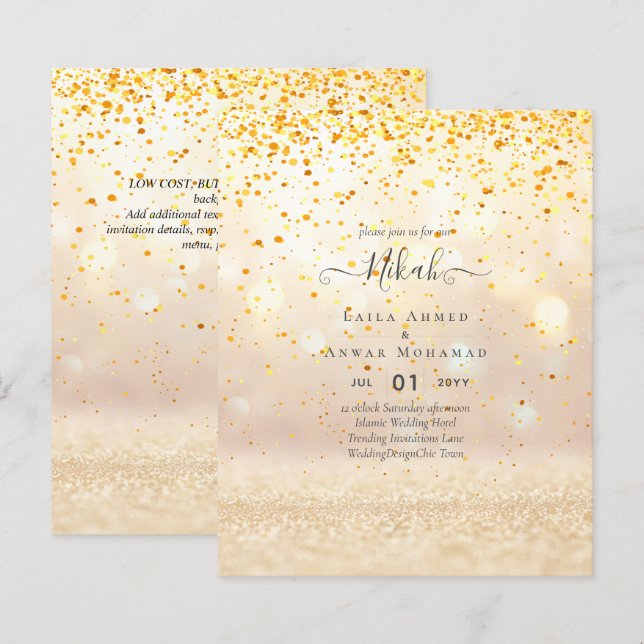 Lámina NIKAH - Personalizado de Invitaciones a la Boda Is (Anverso / Reverso)