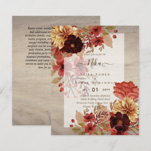 Lámina NIKAH - PRESUPUESTO Floral Invitación de Boda Isl
