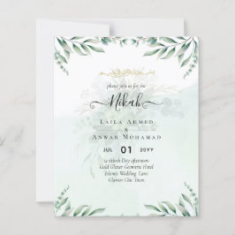 Lámina Nikah Walima GREENERY WEDDING INVITATION Islamic