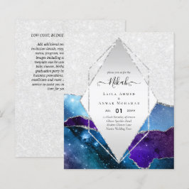 Lámina Nikah Wedding invita a AGATE GOLD PURPURINA PRESUP