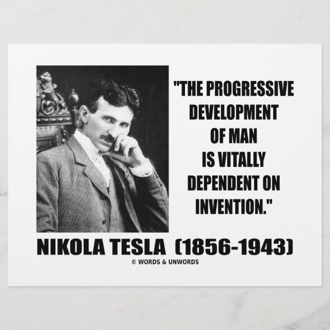 Lámina Nikola Tesla Desarrollo Progresivo De La Cita Del  (Anverso)