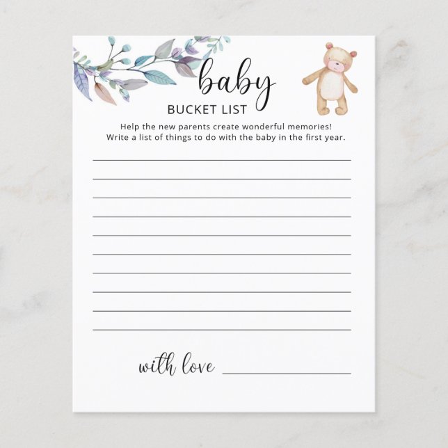 Lámina Niña menor Bear Bear Bear (Anverso)