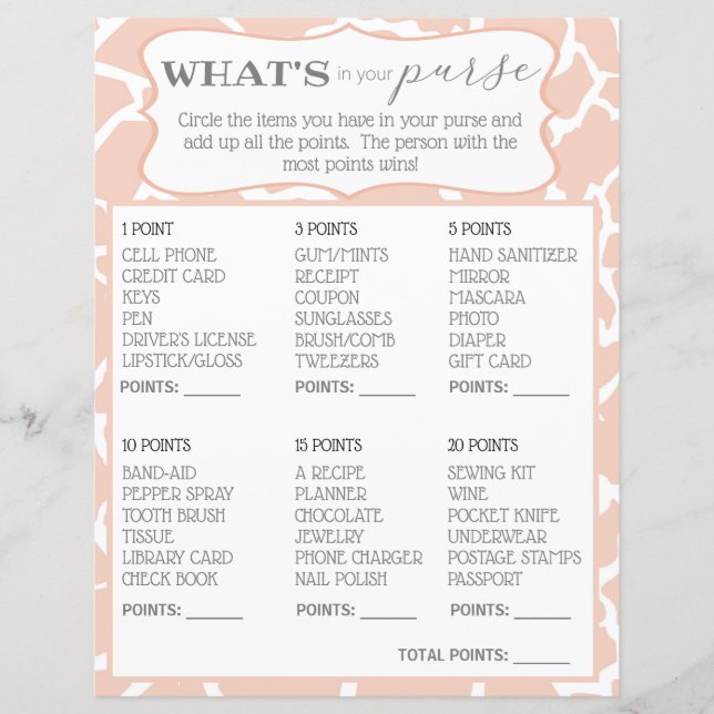 Lámina Niña Rosa Giraffe Whats En Tu Bolso (Anverso)