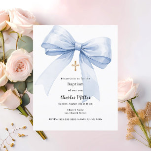 Lámina Niño del arco azul Invitación al bautismo