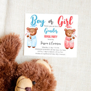Lámina Niño o chica oso de peluche género revelar presupu