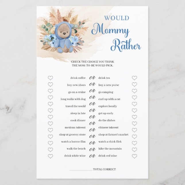 Lámina Niño oso de peluche pasto pampas mami más bien (Anverso)