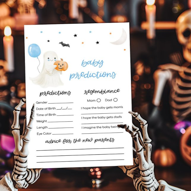 Lámina Niño Pequeño Boo Halloween Juego de predicciones p (A Little Boo Baby Shower Baby Predictions Game)